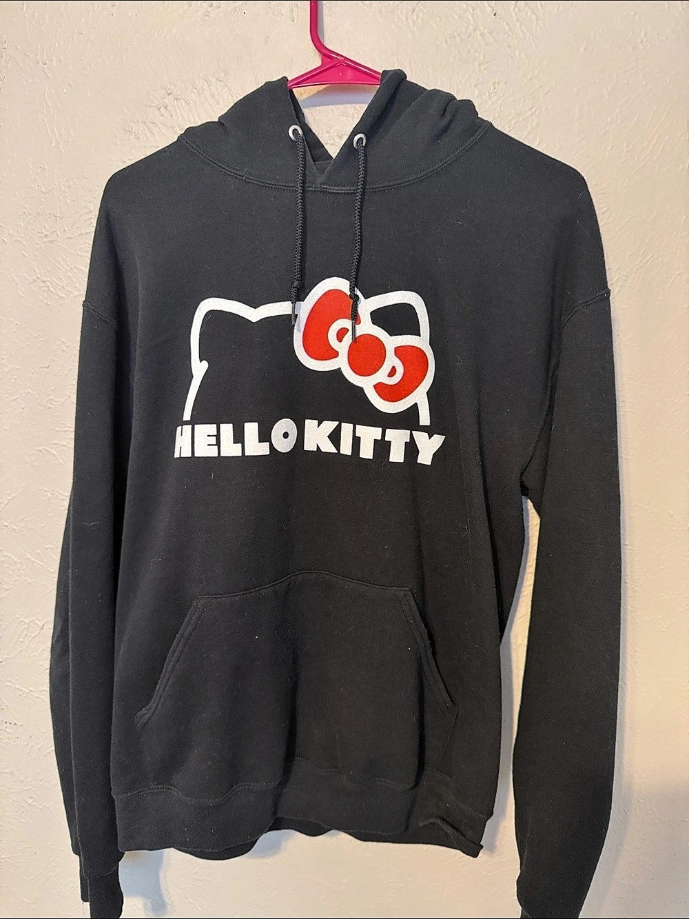 Sanrio Hello Kitty Black Pullover Hoodie Black & Red medium